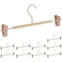 relaxdays Kleiderbügel 10er Set Hosenbügel rosa, (10-tlg)