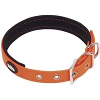 Nobby Hunde-Halsband Halsband "Cover", neonorange, M-L, Polyestergewebe mit PVC Ummantelung, wasserfest, antibakteriell und schimmelresistent