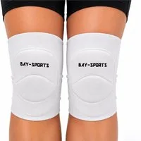 BAY-Sports Knieprotektor Knieschützer Knieschoner Knieschutz Kniepolster Bandage KNEE ATTACK (Paar), stabilisierend, stoßdämpfend, elastisch, atmungsaktiv, Weiß