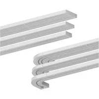 Bestlivings Gardinenschiene Komplettset 90-480 cm, 1-läufig, 90 cm, mit Bohren, verschraubt, Kunststoff, flach, weiß, inkl. Befestigungsset