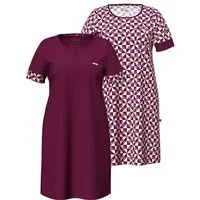 Ulla Popken Bigshirt Bigshirts 2er-Pack Karo Rundhals Halbarm
