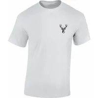 Baddery Print-Shirt Jäger T-Shirt: "Hirschkopf" - Geschenk für Jäger - Jagd Tshirt, hochwertiger Transferdruck, aus Baumwolle