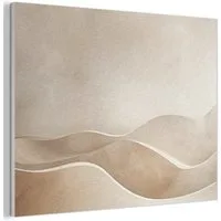MuchoWow Gemälde Beige - Natur - Abstrakt - Modern, Fotodruck (1 St), Akustikpaneele PET-Filz, Akustikbild, Schalldämmung, Deko 40x30 cm