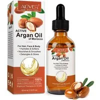 ALIVER Haaröl Arganöl Gesicht Haut Haar Nagel Bart Pflege Vegan, 1-tlg., Anti-Frizz, Entwirrend, Feuchtigkeitsspendend