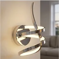 GLOBO LIGHTING LED Wandleuchte, LED-Leuchtmittel fest verbaut, Warmweiß, Wandleuchte Designlampe Flurleuchte LED Alu verchromt opal Silikon