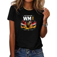 RMK T-Shirt Damen Shirt Rundhals Basic Fußball Deutschland WM 2026 aus Baumwolle