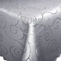 Bronze Tischdecke ORAMENTE Tischdecke Hellgrau Rund 135 cm bügelfrei, strapazierfähig, bügelfrei