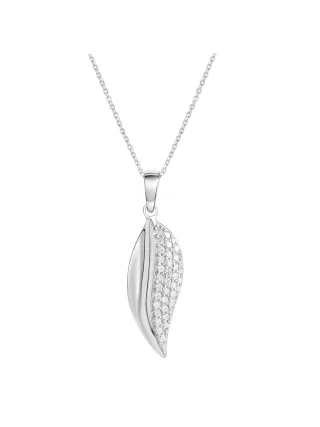 Zeeme Silber Halskette Silber 925 rhodiniert mit Zirkonia weiß