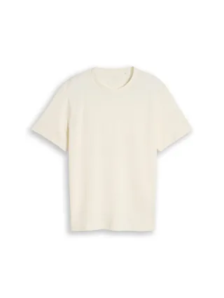 Tom Tailor - Heavy-Jersey T-Shirt aus Baumwolle gardenia white - Gr. - XL
