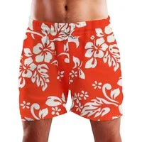 King Kameha Badeshorts Hibiscus Funky Hawaii Bade-Shorts Mesh-Einsatz Verschluss Kordelzug Mit integriertem Mesh-Innenslip für extra Komfort