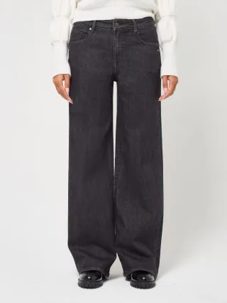 GANG Damen Jeans 94CARLOTTA LONG - wide fit Jeans rinsed black