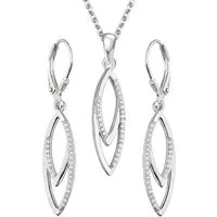 Limana Schmuckset 925 Sterling Silber Ohrhänger Halskette Anhänger Kette mit Ohrringe (inkl. Schmuckbox), Geschenkset Idee Geschenk Set für Sie Frauen Damen Freundin Mutter