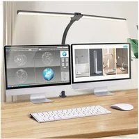 Sunicol LED Schreibtischlampe LED Tischleuchte, 360° Schwenkbare, ein Doppelkopf / Transformierbar, Doppelter Kopf, Warmweiß (3000K), Naturweiß (4500K), Kaltweiß (6000K), 5 Farben 5 Helligkeitsstufen dimmbare