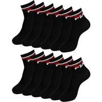 Fila Kurzsocken Quarter Socks Calza (6-Paar) im sportlichen Look mit Rippbündchen