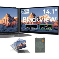 blackview 14" FHD Laptop Bildschirm Erweiterung SCM 6, Portabler Monitor for Notebook (600g, 180°, 13,3-17,3 Zoll & Windows/Mac/Android/Chrome-Kompatibilität)