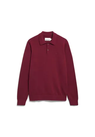 Armedangels - KNIT LONGSLEEVE POLOSHIRT velvet red - Gr. - M