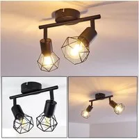 hofstein Deckenleuchte »Borio« Deckenlampe aus Metall in Schwarz, ohne Leuchtmittel, E14, verstellbarer Spot in Gitter-Optik m. Lichteffekt an der Decke