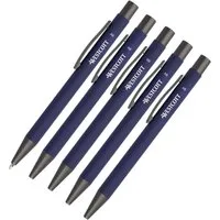 WESTCOTT Druckkugelschreiber Premium Kugelschreiber 5 Stück Blau, XB 1,4mm blaue Tinte, (Vorteilspack, 5-tlg), aus Aluminium, dokumentenecht