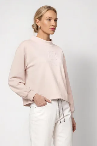 monari - Sweatshirt mit Emblem rosewater - Gr. - 38