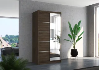 Schiebetürenschrank Schrank Nr.125 in Wenge matt 100x200x58 cm