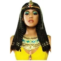 Horror-Shop Kostüm-Perücke Schwarze Kleopatra Zopf Perücke Deluxe für Ägypter