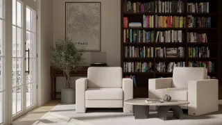 BRUNO Schlafsessel 70cm in Creme Ecru Beige | praktische Größe | stabiles Massivholz & Boxspringkomfort
