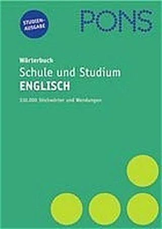 PONS Wörterbuch für Schule und Studium Englisch Studienausgabe