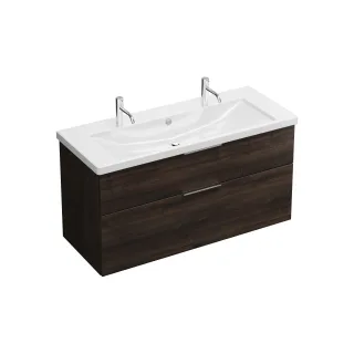 Burgbad Keramik Waschtisch-Set Eqio Marone Dekor Trüffel/Alpinweiss, SEYR123F2012C0001 SEYR123F2012C0001