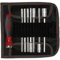 Schraubendreher mit Wechselklingen-Set SYSTEM 6 schwarz/rot, 9-teilig, mit Rolltasche