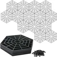 Spetebo Teichschutzgitter Teichschutzgitter schwimmend 31 x 27 cm schwarz - 20 Stück, 31x27x0,3 cm, Stück, 1-St., Anzahl, Schnelle Anwendung - Flexibel Beliebig