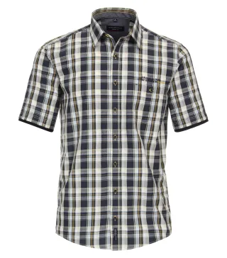 CASAMODA - Freizeithemd Kurzarm blau - Gr. - 4XL