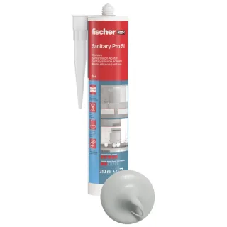 Fischer Sanitärsilikon Sanitary Pro SI (DSSA) fugengrau 310 ml - 512208