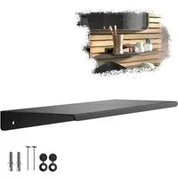 SO-TECH® Wandregal Schweberegal HOVER 35/45 x 13 x 3 cm inkl. Befestigungsset, 1-tlg., Wandmontage, für Bad Küche oder Wohnzimmer, Schwarz