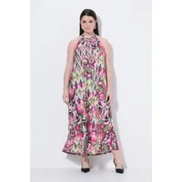 Ulla Popken Jerseykleid Maxikleid Cotton Touch A-Linie Rundhals ärmellos