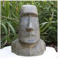Oriental Galerie Dekofigur Moai Kopf Stein Figur Schwarz 30 cm (1 St)