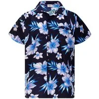 King Kameha Hawaiihemd Mono Flowers Funky Hawaii-Hemd Herren Kurzarm Front-Tasche Unisex
