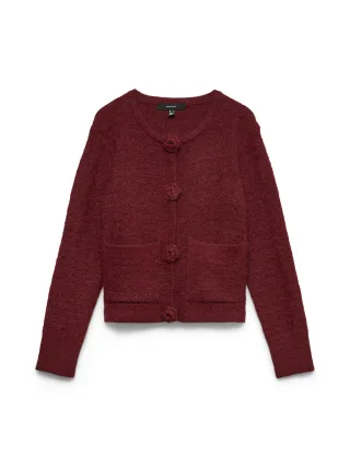 VERO MODA - VMBLOSSOM LS O-NECK CARDIGAN BOO Syrah - Gr. - L