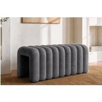 riess-ambiente Polsterbank VOGUE 95cm grau - Bouclé, Schaumstoff, Lounge, montiert, kuschelig (Einzelartikel, 1-St), Moderne Bettbank - ideal für Wohn-, Ess- oder Schlafzimmer oder Loft