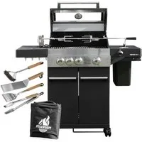 Feuergott Gasgrill FEUERGOTT Gas-Grillstation Hektor 3B-S Abdeckhaube
