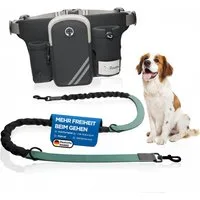 Petsation Joggingleine Joggingleine Hundeleine mit Bauchgurt & Tasche – Joggen Wandern