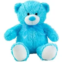 Geschenkestadl Plüschfigur Süßer Teddybär mit Schleife – Blau oder Rosa – 50 cm (Teddybär mit Schleife blau oder rosa), kuschelweich Bär mit Schleife