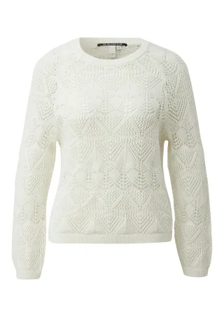 qs - Strickpullover creme - Gr. - S