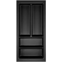 SO-TECH® Besteckeinsatz ORGA-BOX Junker Slim lavagrau mit Perlstruktur, 225 x 476 mm im 30er Schrank im SO SLIM Schubladensystem
