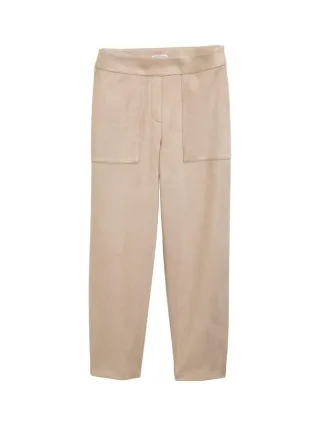 Tom Tailor - Loose Fit Hose in Wildleder-Optik grau - Gr. - 28