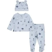 HUGGIES babywear Langarmshirt & Hose HUGG FOOTED PANT SET+ATTACHMEN (Set) mit All-Over Print