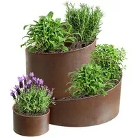 mucHome Kräuterspirale Kräuterschnecke Kräuterbeet aus Metall 58,5x43x41cm Rost Kräutertreppe