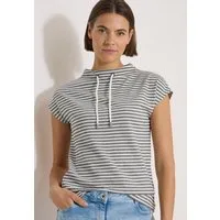 CECIL Kurzarmshirt Sommershirt mit Funnel Neck und Streifen