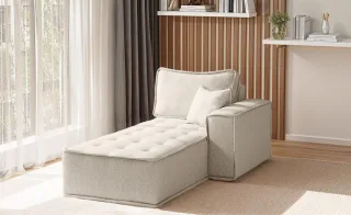 Ottomane Modul SANDE Stoff Alpine Beige Seite Rechts