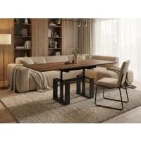 Endo-Moebel Couchtisch Empoli - ausziehbar 110-170cm und höhenverstellbar Doppellift Metall, Couch- & Esstisch, modern Design, Wohnzimmertisch, Multifunktionstisch