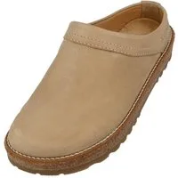 Haflinger Travel Classic Eleganter Clog aus Leder mit Korkfußbett und Gummisohle Hausschuh